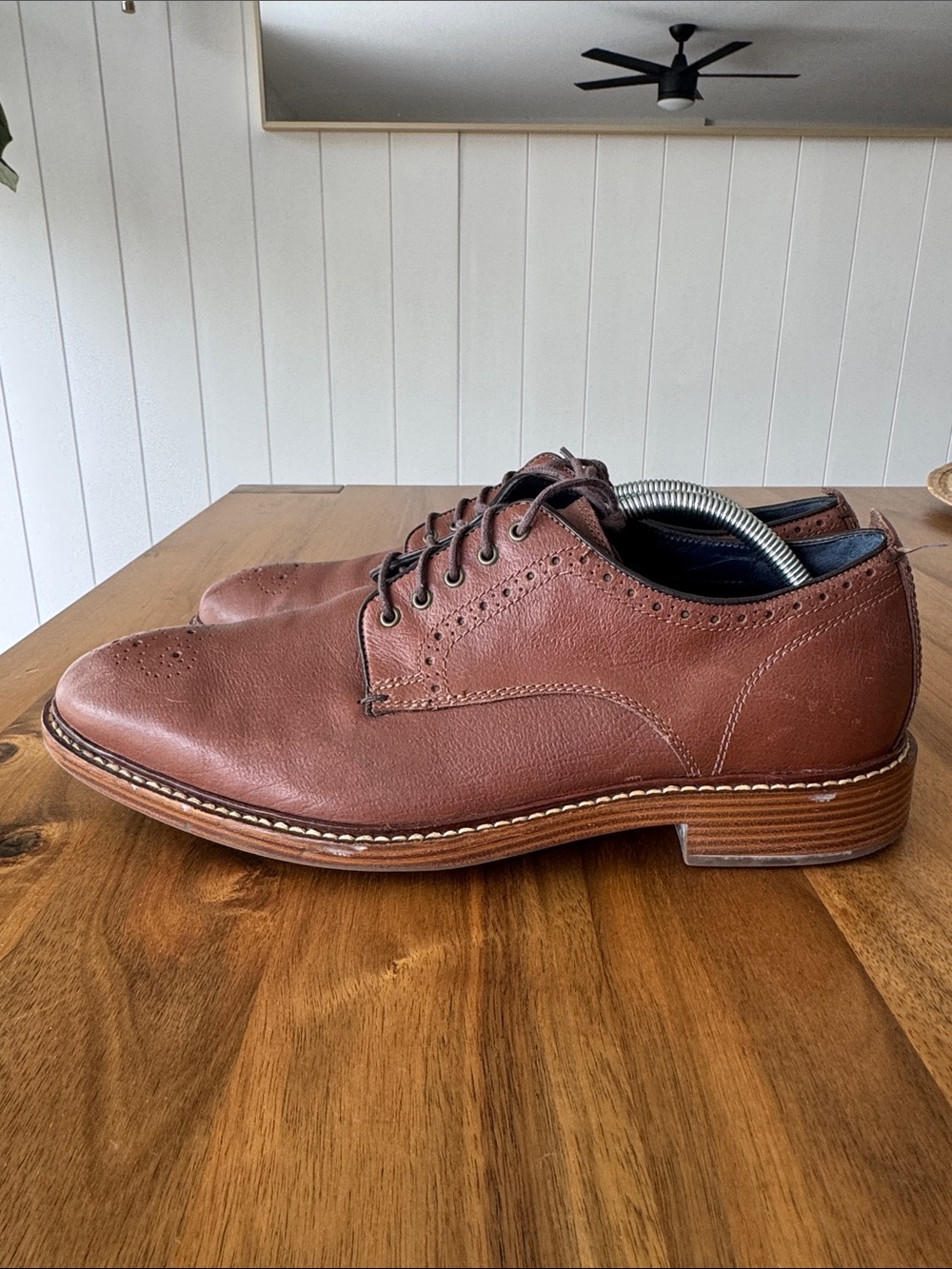 Men Cole Haan Derby Shoes sz 9 dusky brown